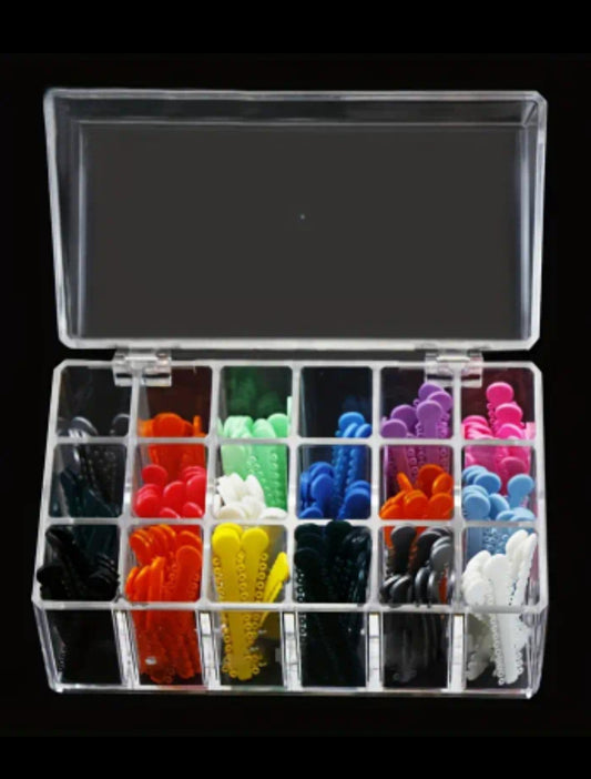 Bölmeli Şeffaf Ligature Lastik Kutusu