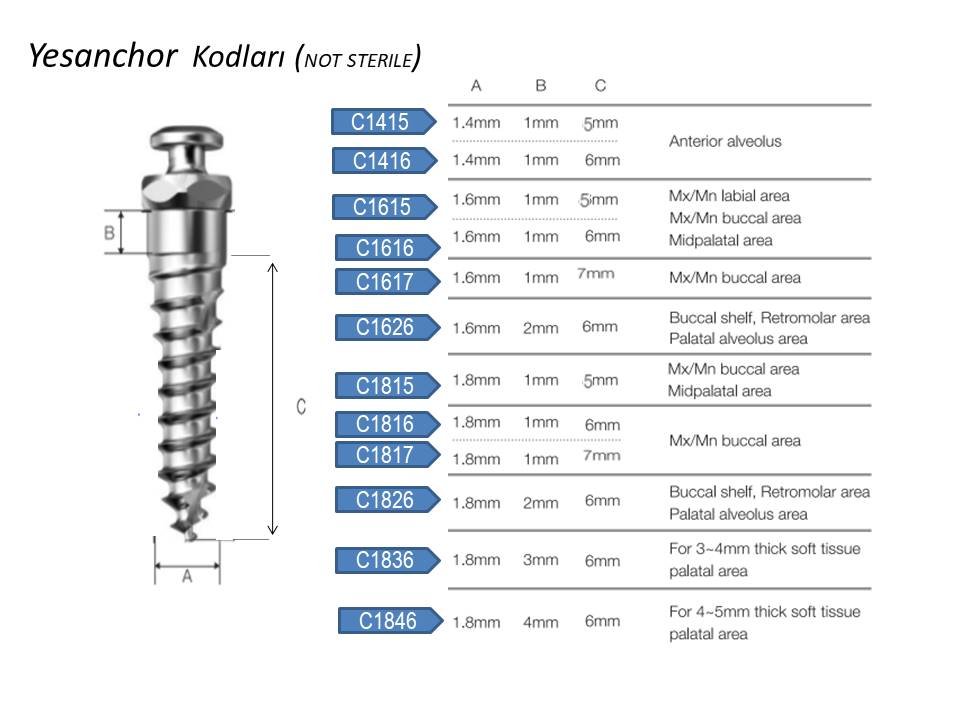 Orlus / Yesanchor Mini Vidalar